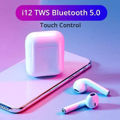 I12 Tws Earbudstouch Control Earphones Headsets With Mic In-ear Stereo Earbuds | Mini Headphones Wireless Bluetooth 5.0 With Case Sensors | Compatible With Ios And Android Devices