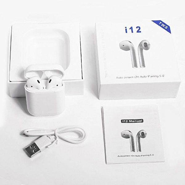I12 Tws Earbudstouch Control Earphones Headsets With Mic In-ear Stereo Earbuds | Mini Headphones Wireless Bluetooth 5.0 With Case Sensors | Compatible With Ios And Android Devices