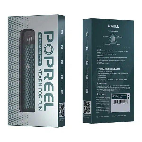 Uwell Popreel N1 Pod System Kit 520mah 2ml + Strawberry Flavour | Best Quality Pod/vape/e-cigarette ( Random Color )( Without Display )